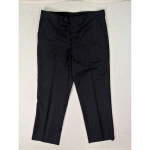 Zignone Linea Luxe Dress Pants Mens 36x30 Black Straight Wool Cashmere Blend
